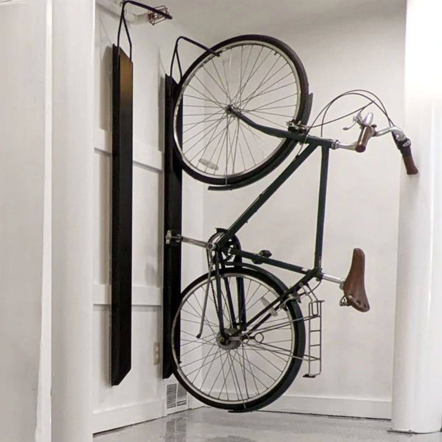 Alt View 3. Saris - Bike Trac Vertical Bike Rack - Industrial Strength Garage Storage with Full Length Tray - Black.