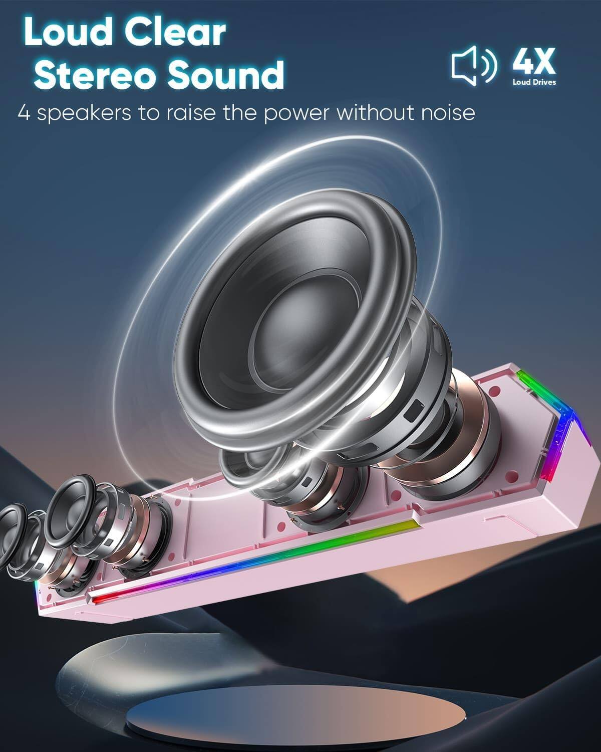 Loud Clear Stereo Sound  
4 speakers to raise the power without noise  

4X Loud Drives