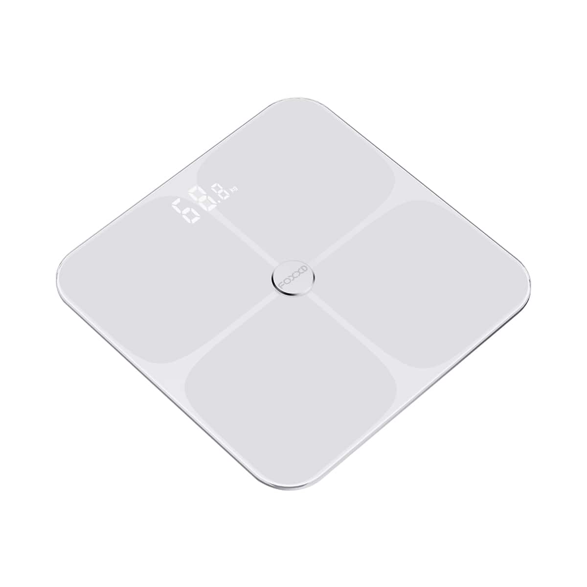 Foxxd - BFS1 Smart Body Scale Healthy Weight Steward with Fast lb/kg Unit Weighing of Small Large Scale Surface Bathroom Scale - White