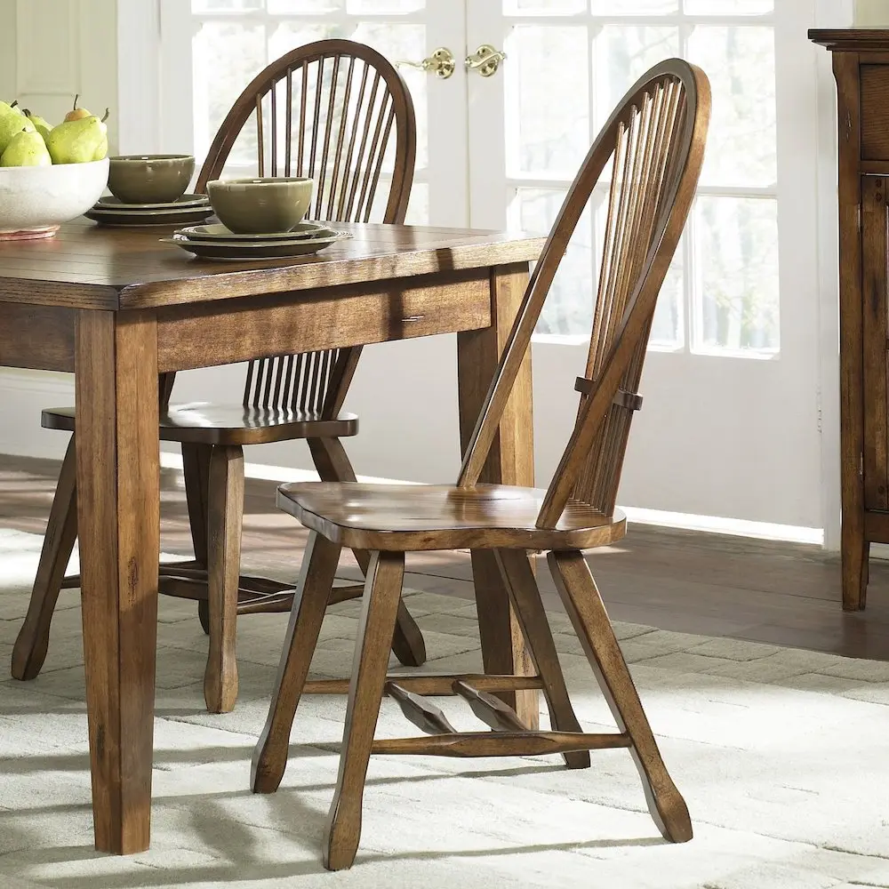 Alt View 7. Liberty Furniture Industries - Treasures Sheaf Back Side Chair - Oak-Set of 2 in Rustic Oak - Brown.
