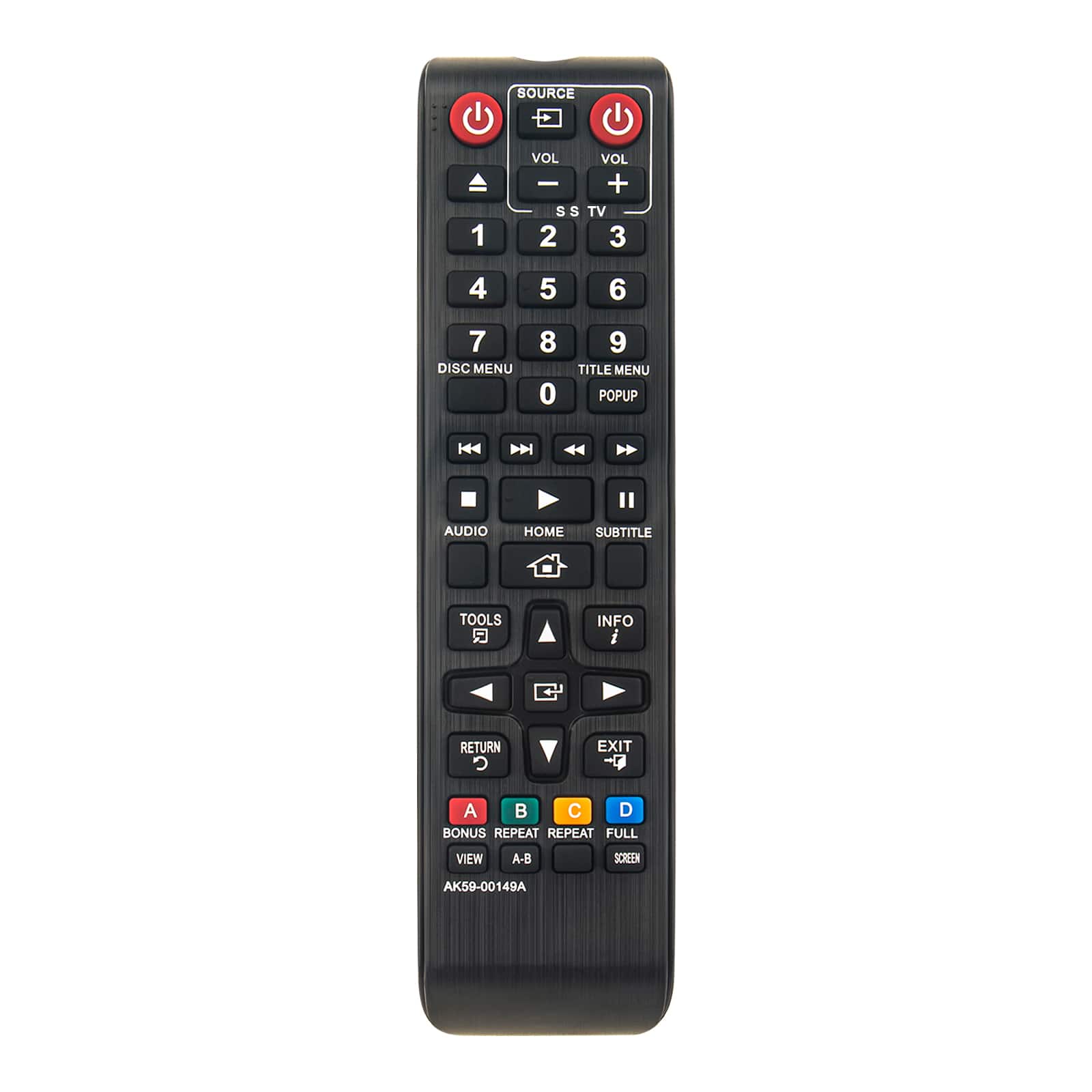 ALLIMITY - Replacement Remote Control AK59-00149A AK59-00148A Fit for Samsung Blu-Ray Disc DVD Player BD-E5200 BD-E5300 BD-E5300/XY - Black