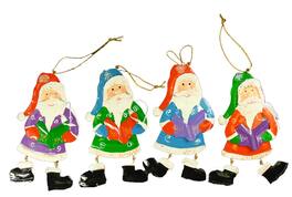 CC Christmas Decor - 192ct Iridescent Glittered Santa Claus Caroler Christmas Ornaments 5.5" - Red