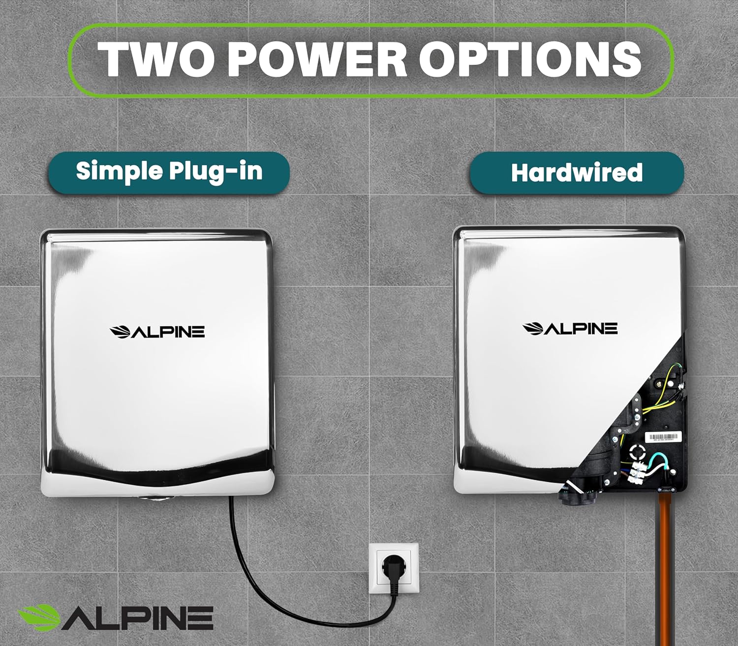 TWO POWER OPTIONS
Simple Plug-in
Hardwired
ALPINE
ALPINE 1