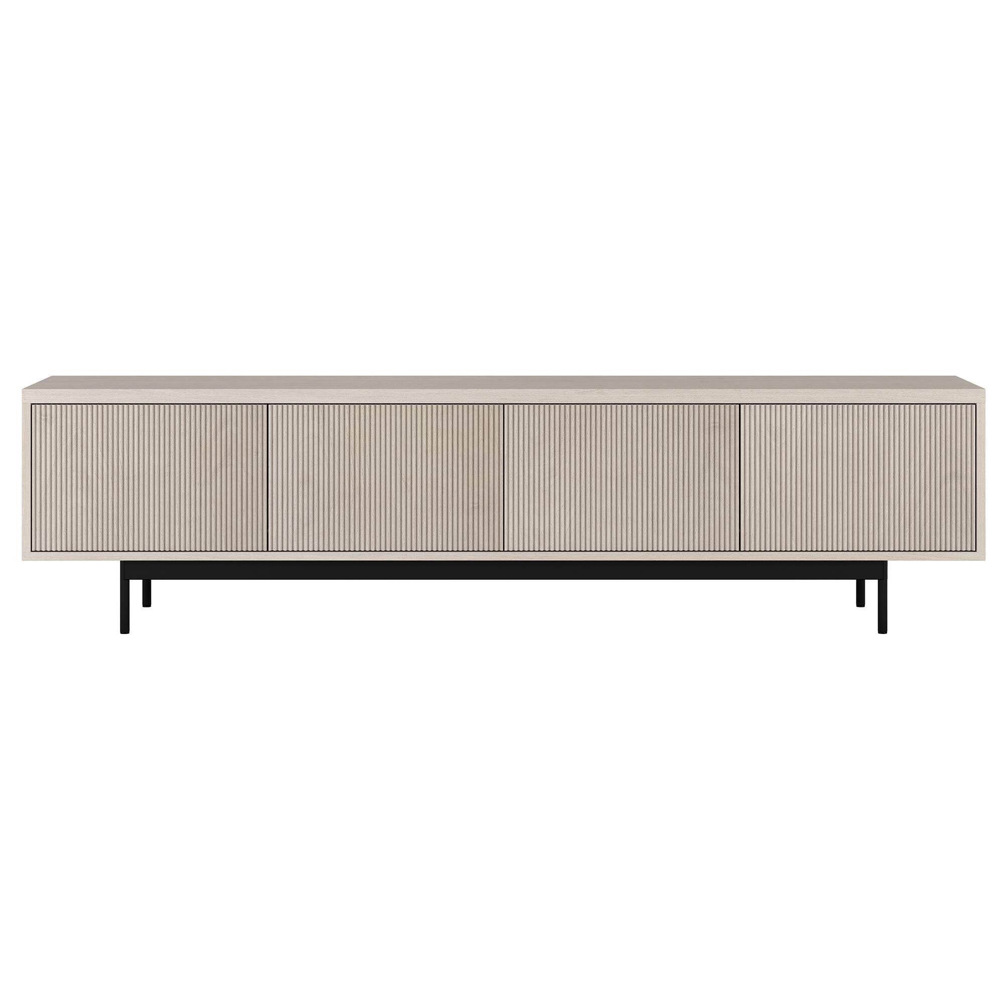 Angle. Hudson&Canal - Whitman Rectangular Fluted TV Stand for TV's up to 85" in Alder White - Alder White.