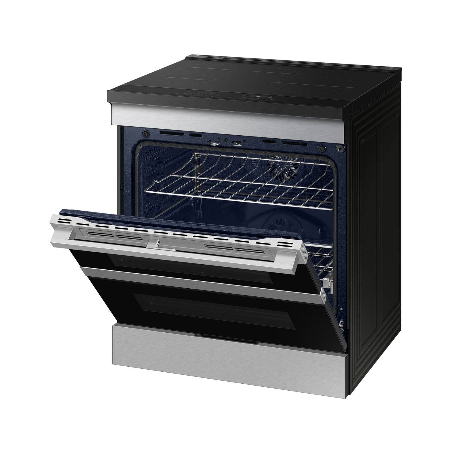 Alt View 23. Samsung - Bespoke 6.3 Cu. Ft. Slide-In Electric Induction Convection Range with Flex Duo Convertible Double Oven Technology - Stainless Steel.