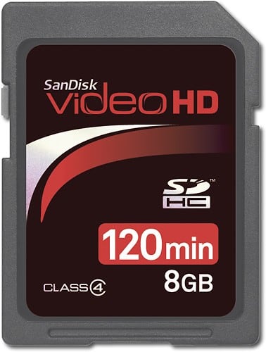 Front Standard. SanDisk - Video HD 8GB Secure Digital High Capacity Memory Card.