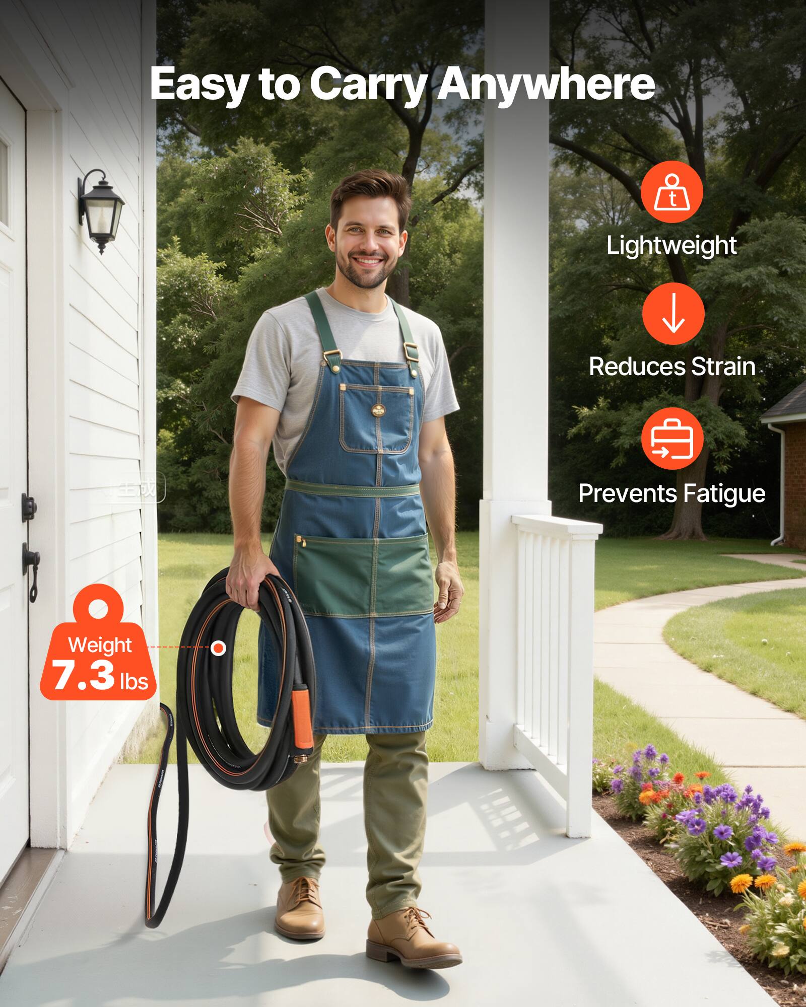 Easy to Carry Anywhere  
Lightweight  
Reduces Strain  
Prevents Fatigue  
Weight: 7.3 lbs