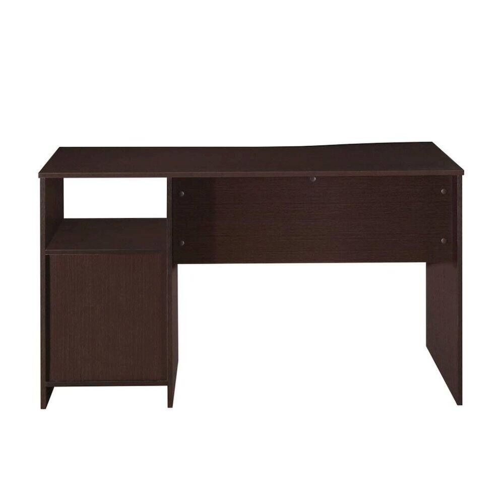 Alt View 1. FurniFact - Brown Wood Desk With 3 Storage Drawers And Shelf - Brown.