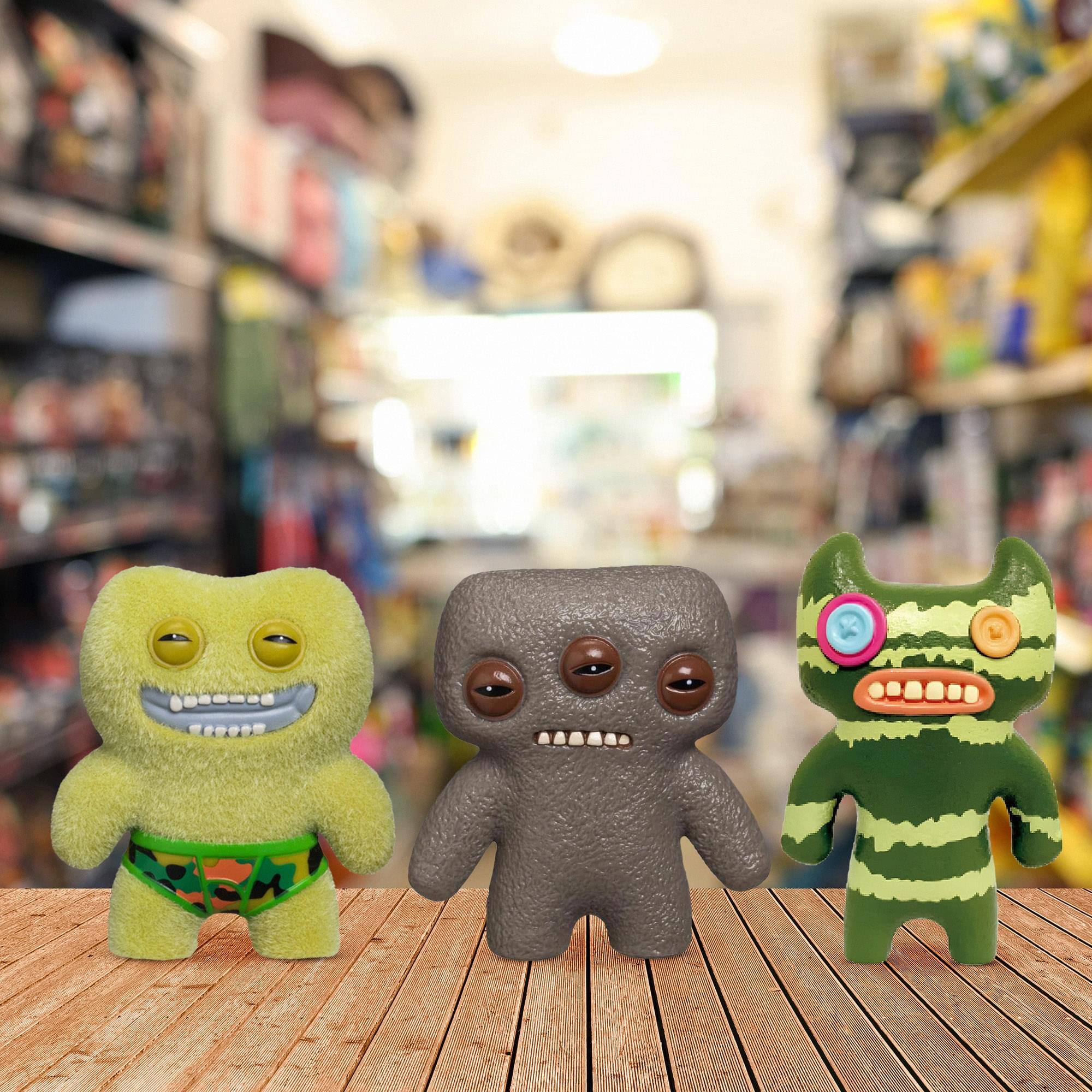 Alt View 5. ZURU - Fuggler 2.5 Inch Figure 3-Pack | Striped Green, Gray, Green - Multi-Colored.