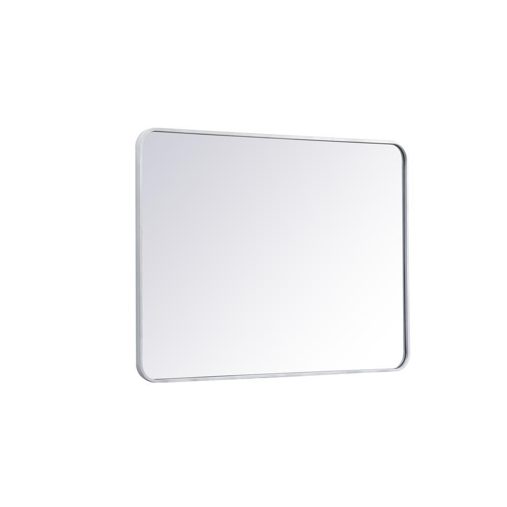 Alt View 1. Elegant Decor - Soft corner metal rectangular mirror 30x40 inch in Silver - Silver.