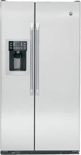 Front Standard. GE - Café 24.6 Cu. Ft. Counter-Depth Side-by-Side Refrigerator - Stainless-Steel.