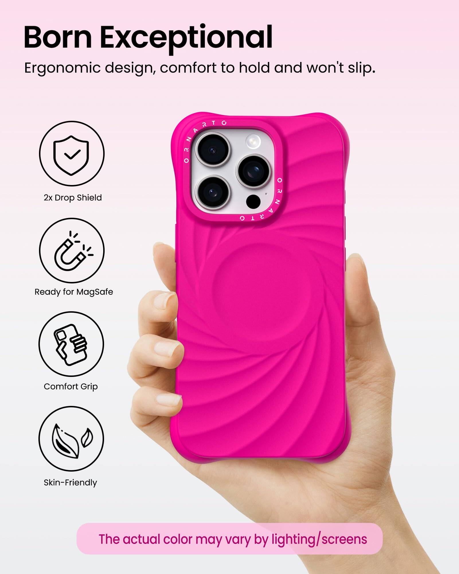 Born Exceptional  
Ergonomic design, comfort to hold and won't slip.  

2x Drop Shield  
Ready for MagSafe  
Comfort Grip  
Skin-Friendly  

The actual color may vary by lighting/screens