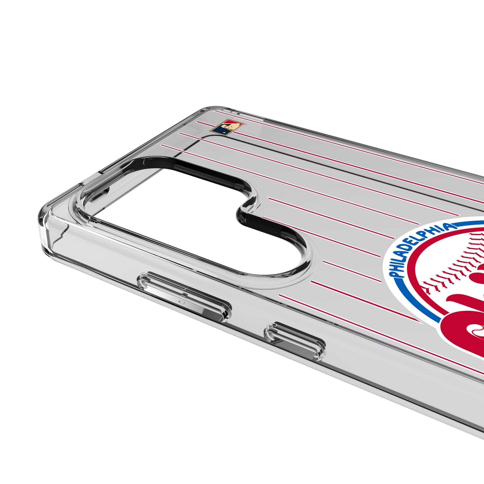 Alt View 2. Keyscaper - 1984-1991 Cooperstown Pinstripe Galaxy Clear Case - S25 Ultra - Multicolor.