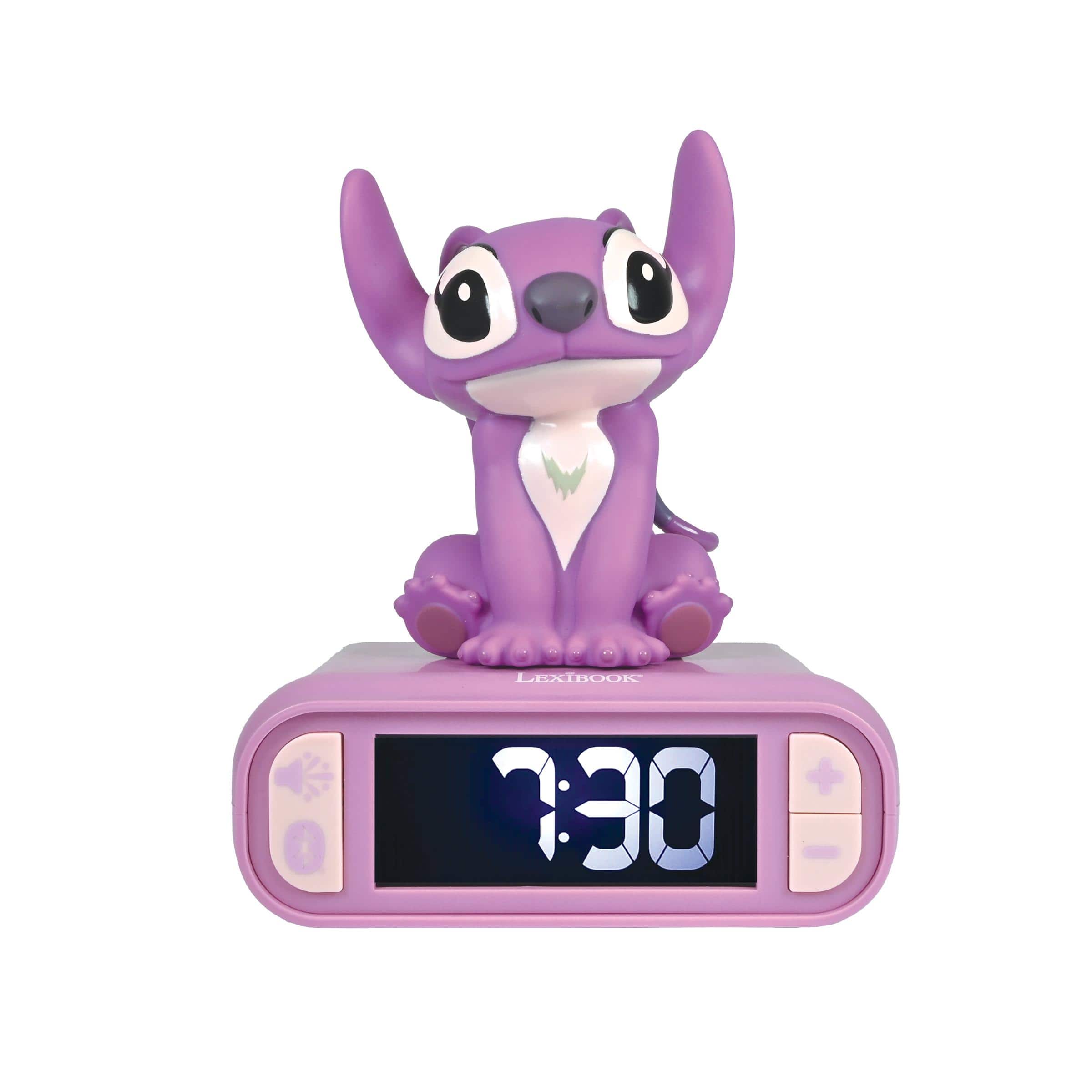 Lexibook - Digital alarm clock with 3D Angel night light. Bluetooth speaker and sound effects - Pink