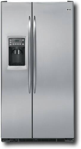 Front Standard. GE - Profile 24.6 Cu. Ft. Counter-Depth Side-by-Side Refrigerator - Stainless-Steel.