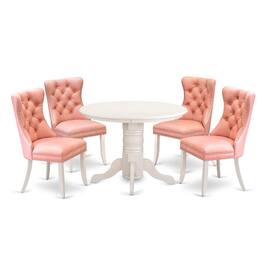 East West Furniture - 5 Piece Dining Set - White