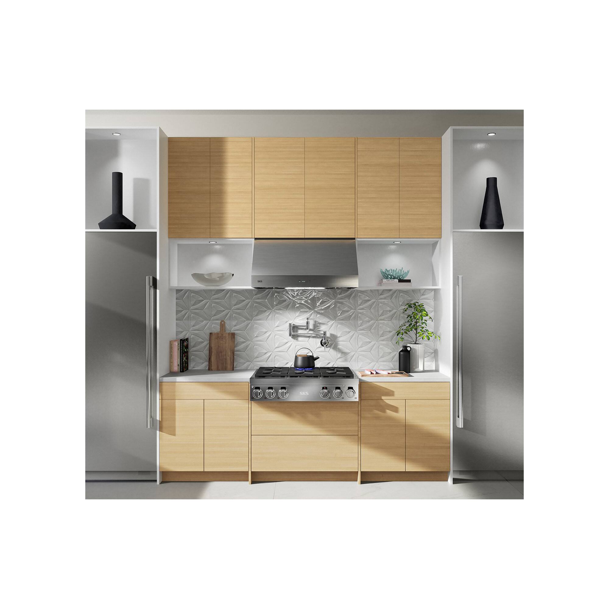 Alt View 1. SKS - 36-In Gas Rangetop with 6 Burners - Stainless Steel.