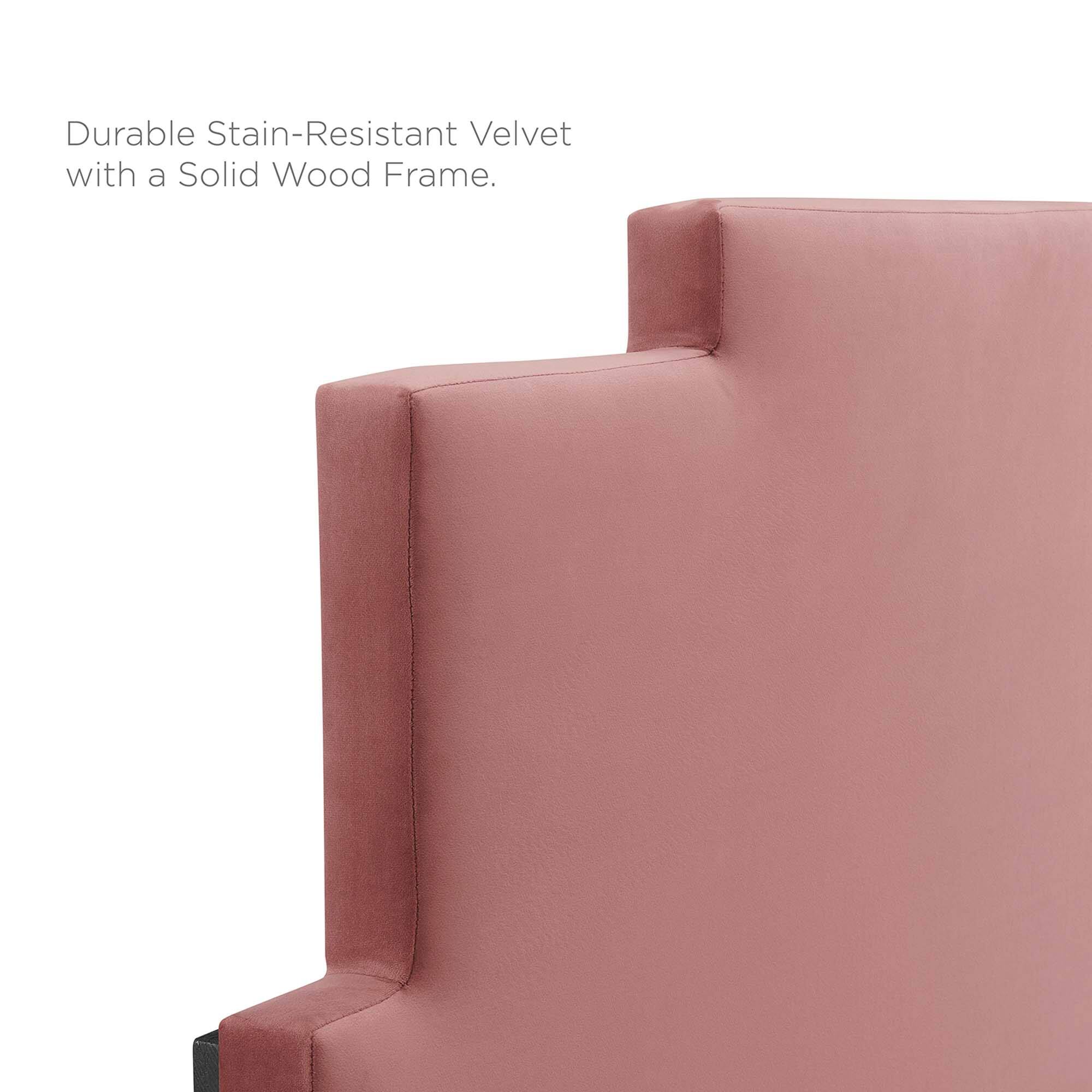 Durable Stain-Resistant Velvet with a Solid Wood Frame.