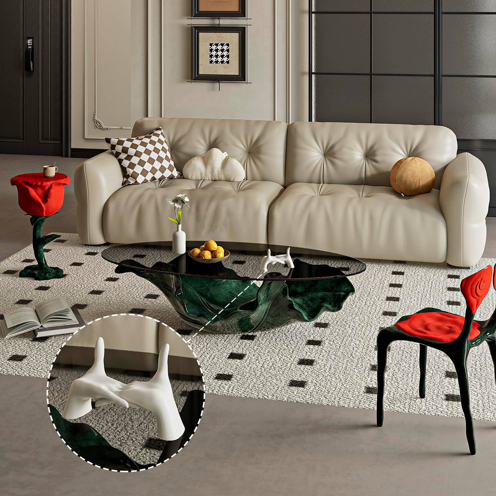 Alt View 3. PO3TICJUNKI3 - Eternal Hands Sculpture Fanny Phone Stand Stylish Home   Office Decor Elegant Organizer Innovative Key Holder - White.