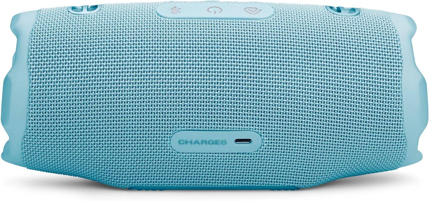 Alt View 2. JBL - Charge 6 Portable Waterproof Bluetooth Speaker with Carrying Case - Teal/Blue.