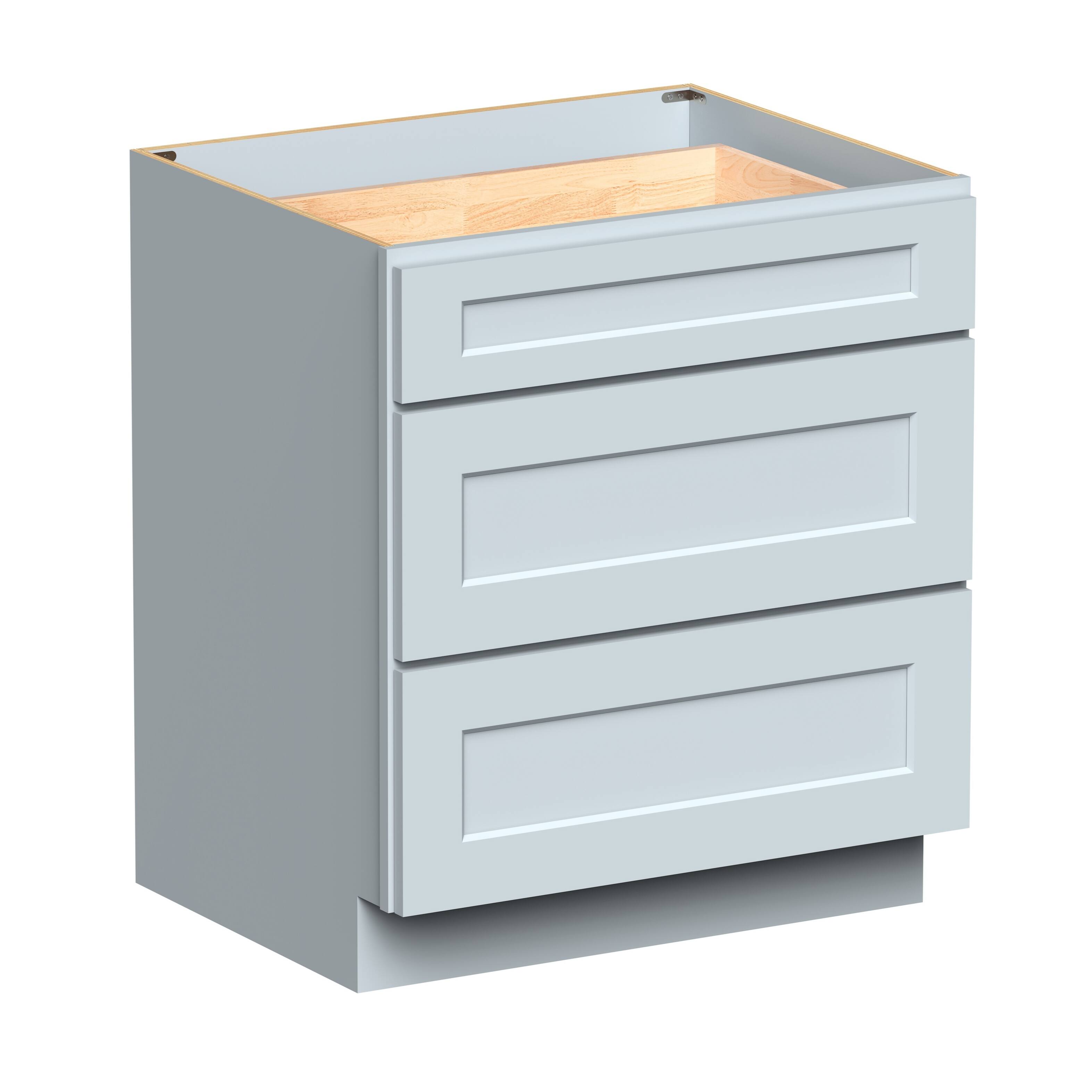 Alt View 1. Boyel Living - Dove Gray Drawer Base Cabinets 34.5.Wx24in.H Ready to Assemble Kitchen Cabinets 3Drawers - DOVE GRAY.