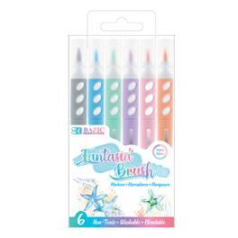 BAZIC Products - Brush Markers 6 Pastel Colors