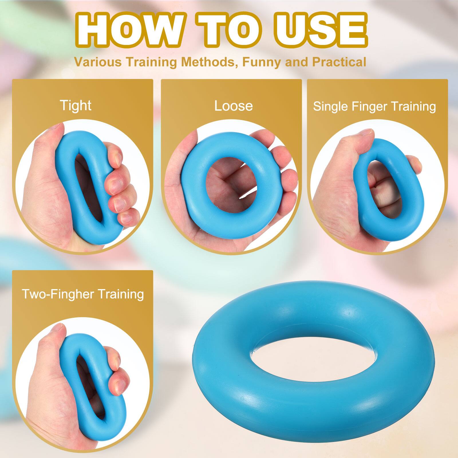 HOW TO USE  
Various Training Methods, Funny and Practical  
Tight  
Loose  
Single Finger Training  
Two-Finger Training