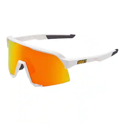 Front. 100% - 100% S3 Sunglasses Soft Tact White HiPER Red Lens - N/A.