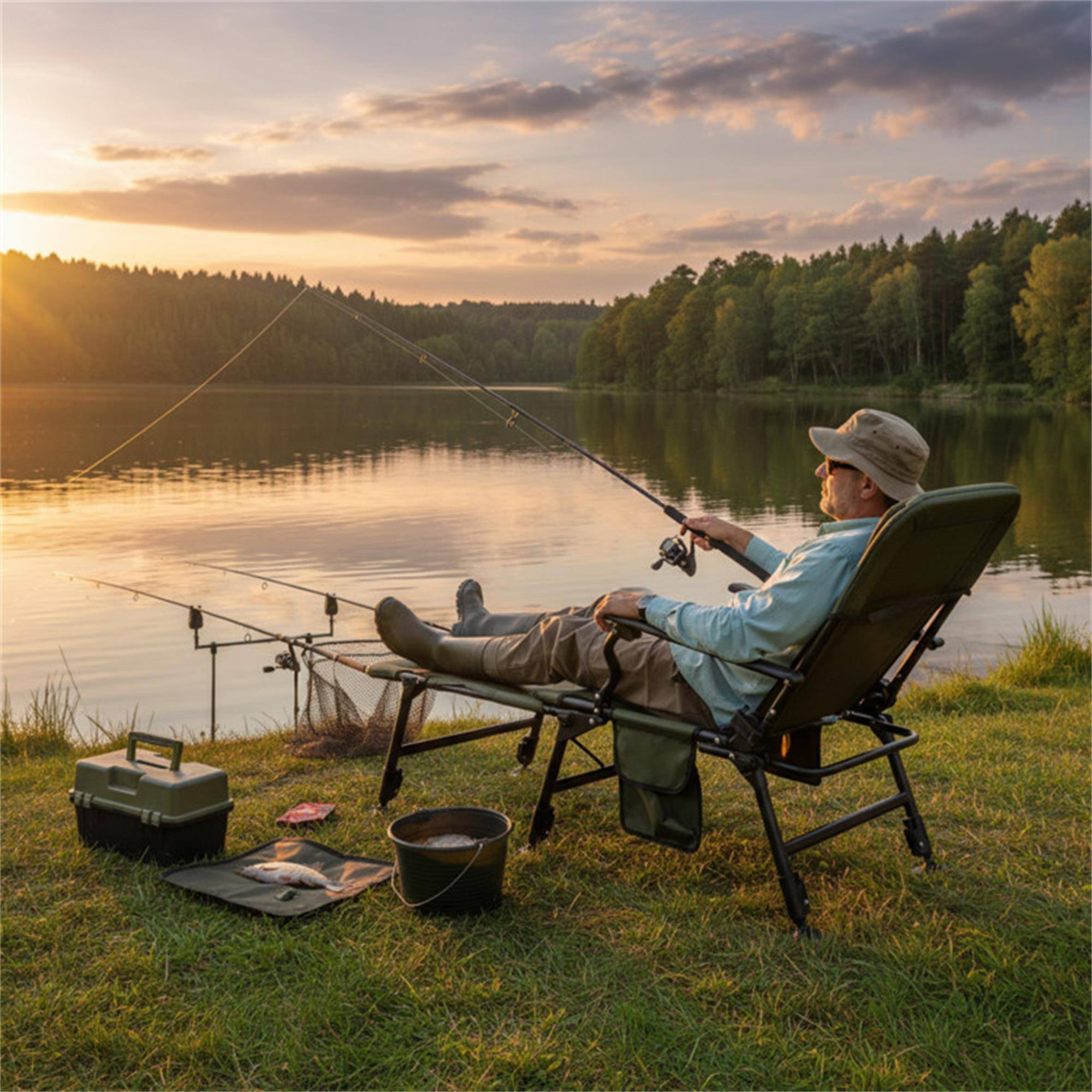 Alt View 1. Boyel Living - Green Oversized Foldable Fishing Chair 65.5-in L x 35.5-in W x 18.5-in H - Green.
