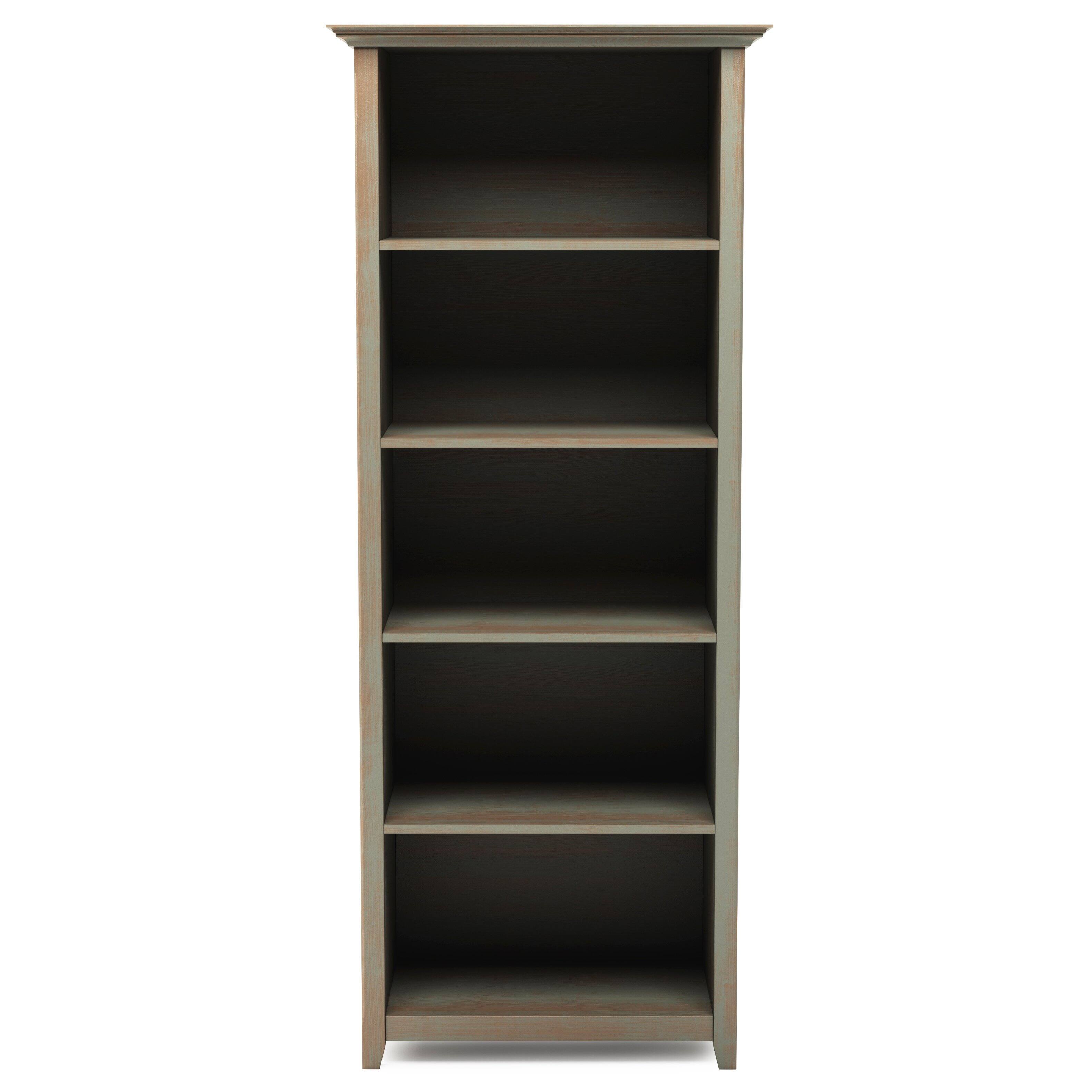 Alt View 11. Simpli Home - Amherst 5 Shelf Bookcase - Distressed Grey.