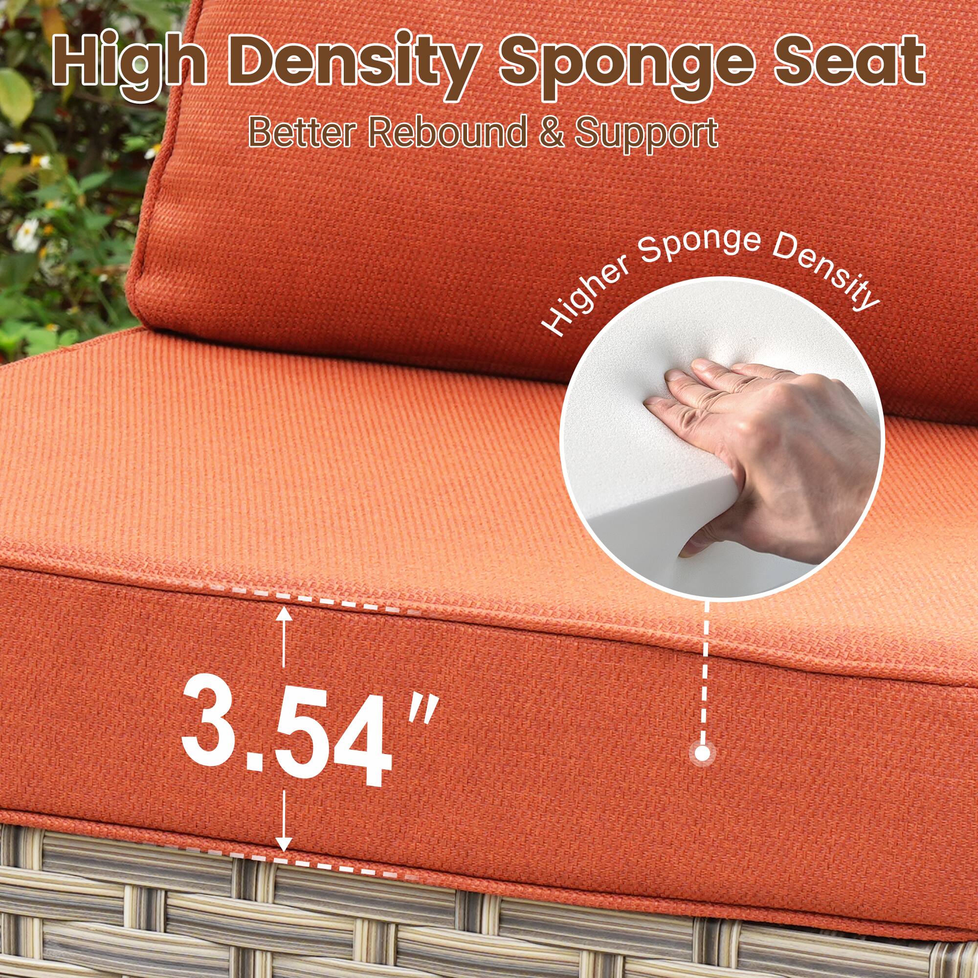 High Density Sponge Seat  
Better Rebound & Support  

Higher Sponge Density  

3.54"