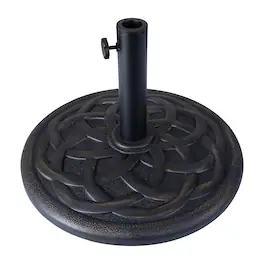 Emma + Oliver - Universal Cement Patio Umbrella Base - Weatherproof - 19.25" Diameter - Bronze