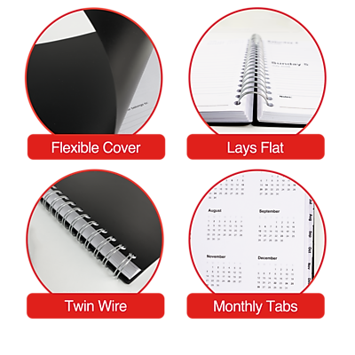 Buniay Flexible Cover Lays Flat August September 1 December P Twin Wire Monthly Tabs