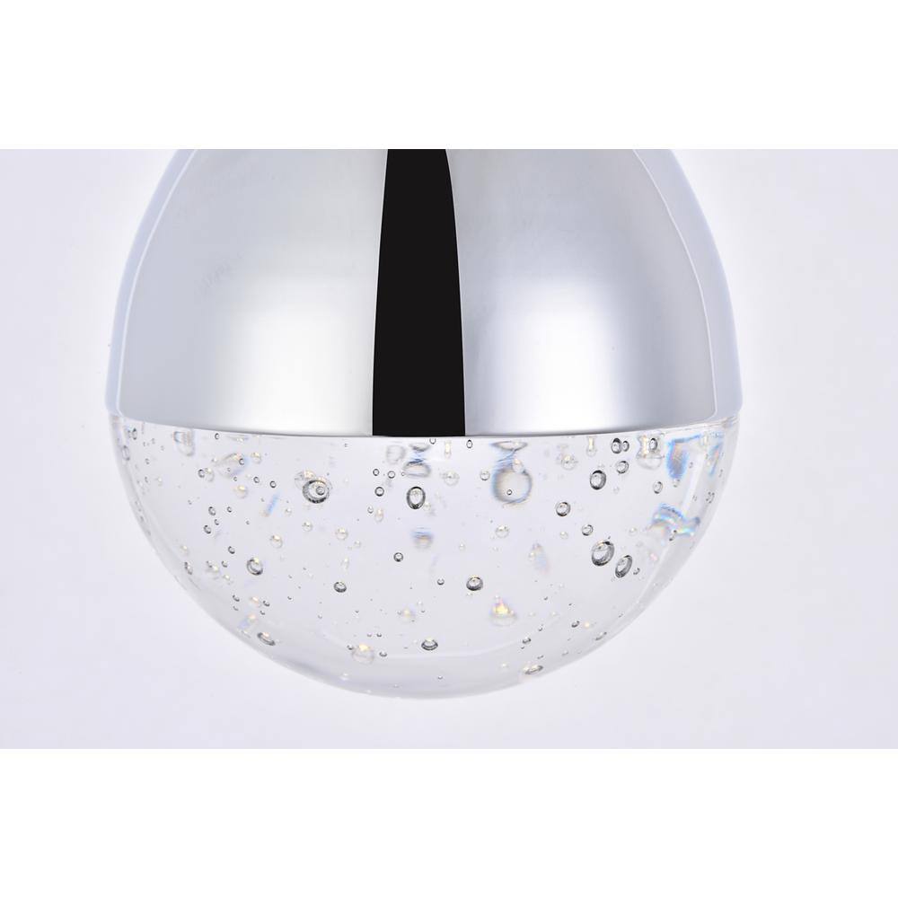 Alt View 2. Elegant Lighting - Amherst Collection LED 1-light pendant 5 in x 9in chrome finish - Chrome.