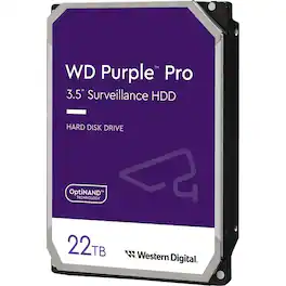 Western Digital - WD Purple Pro WD221PURP 22 TB Hard Drive - 3.5" Internal - SATA (SATA/600) - Conventional Magnetic Recording (CMR)