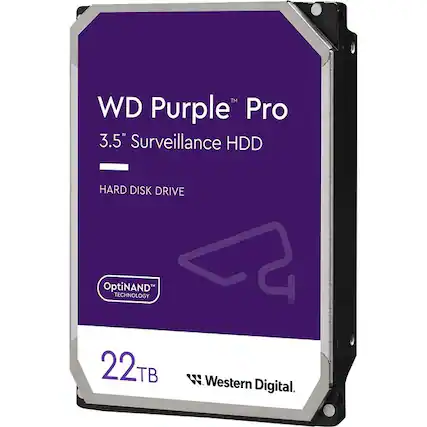 WD Purple™ Pro
3.5" Surveillance HDD
HARD DISK DRIVE
OptiNAND™ TECHNOLOGY
22TB
Western Digital.