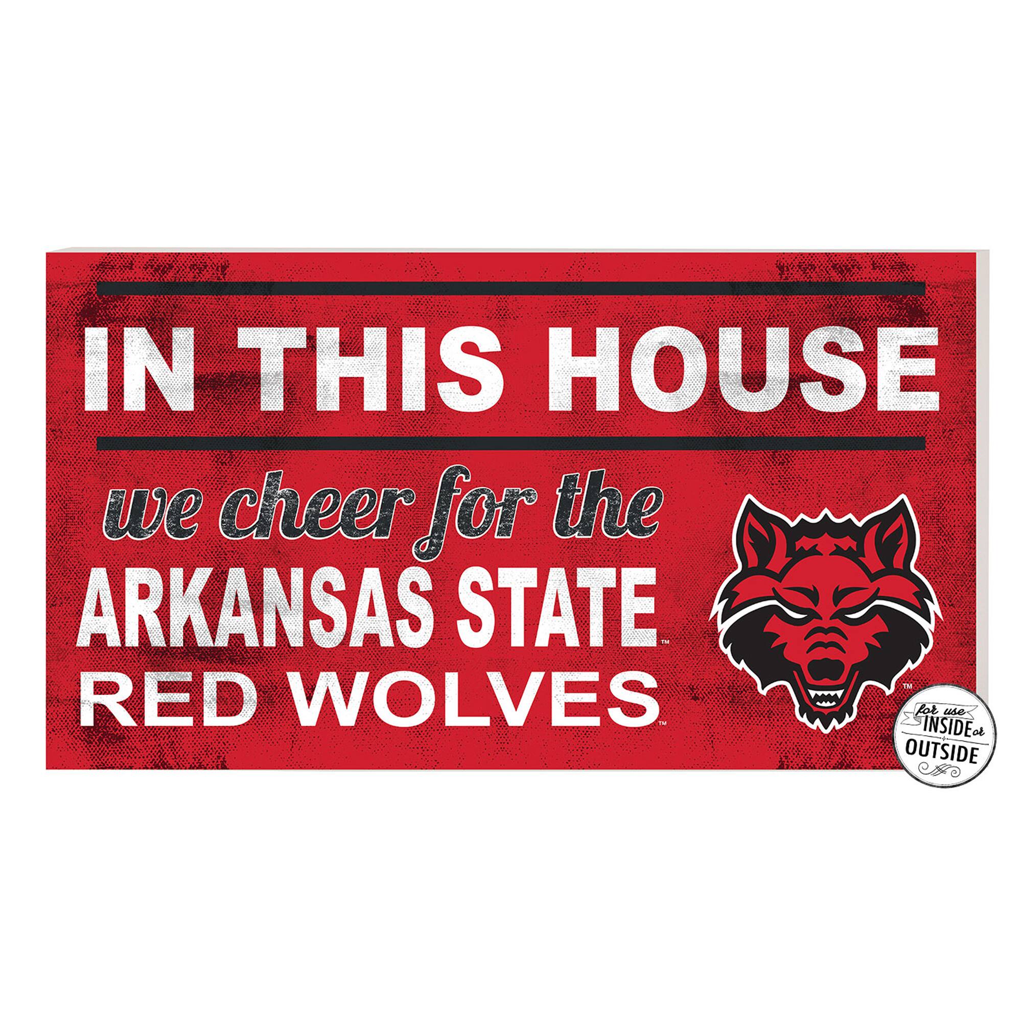 Scarlet Arkansas State Red Wolves 11'' x 20'' Indoor/Outdoor In This House Sign