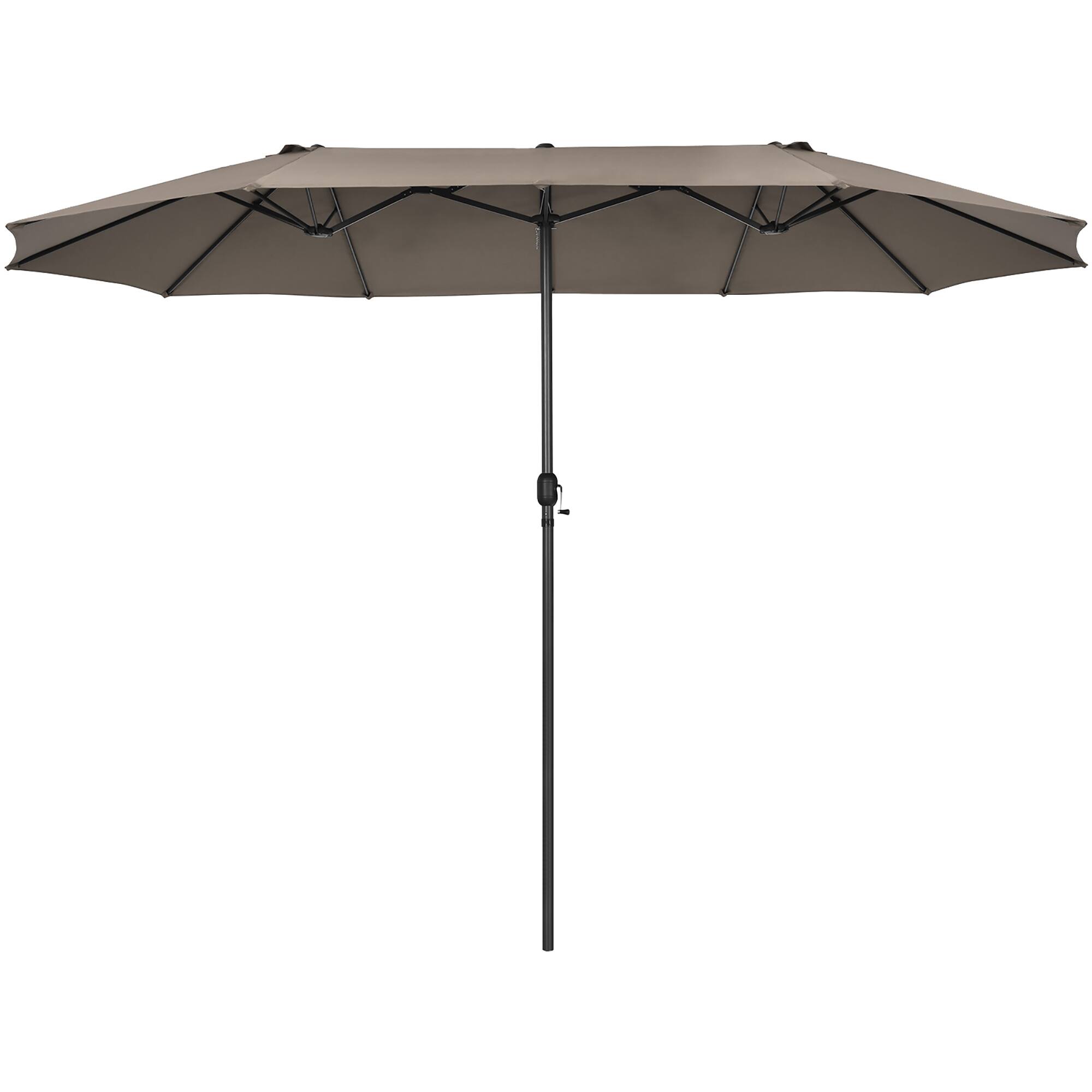 Alt View 1. Costway - 15FT Patio Double-Sided Umbrella Crank Outdoor Garden Market Sun Shade - Coffee.