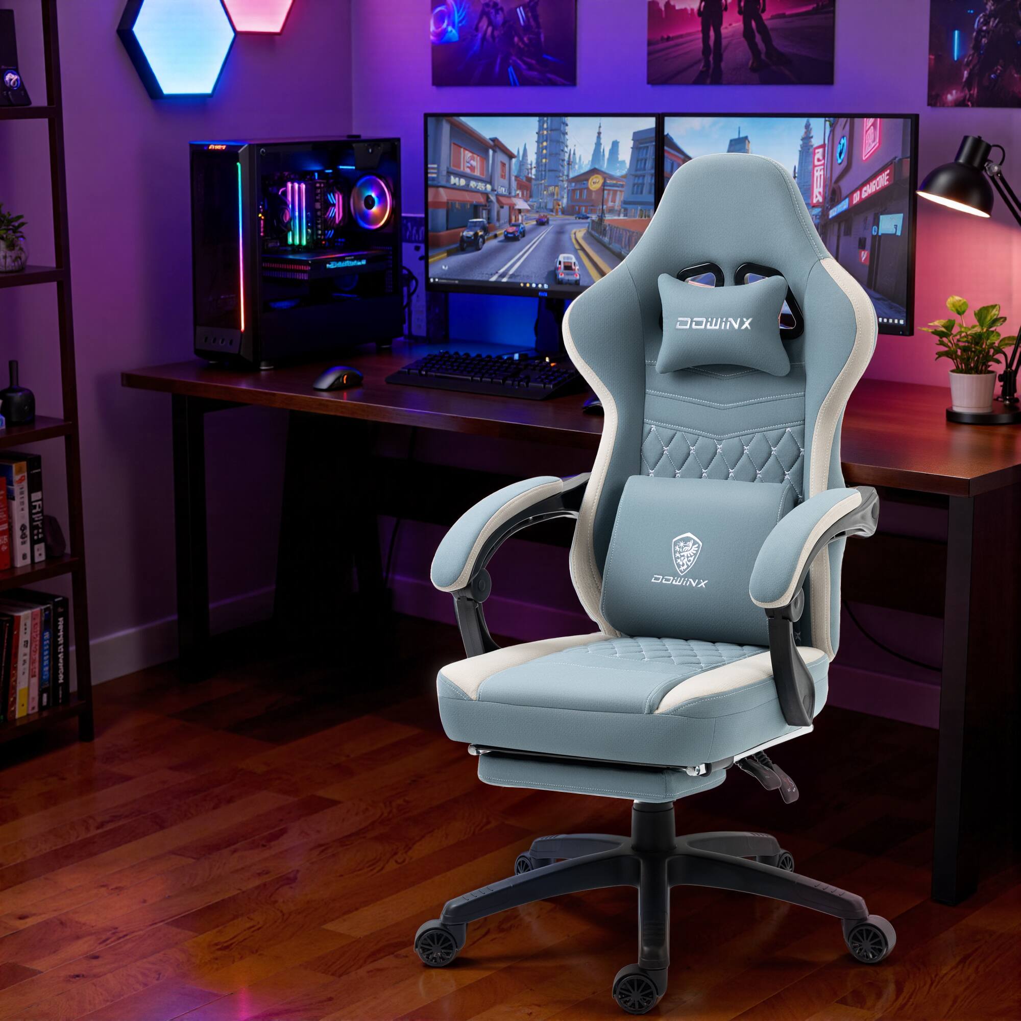 Dowinx Gaming Chair Fabric Breathable, Ergonomic Office Chair with