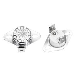 Unique Bargains - KSD301 Thermostat 210℃/410°F 16A Normally Closed N.C Temperature Switch for Microwaves/Oven 4pcs Ceramic - Silver