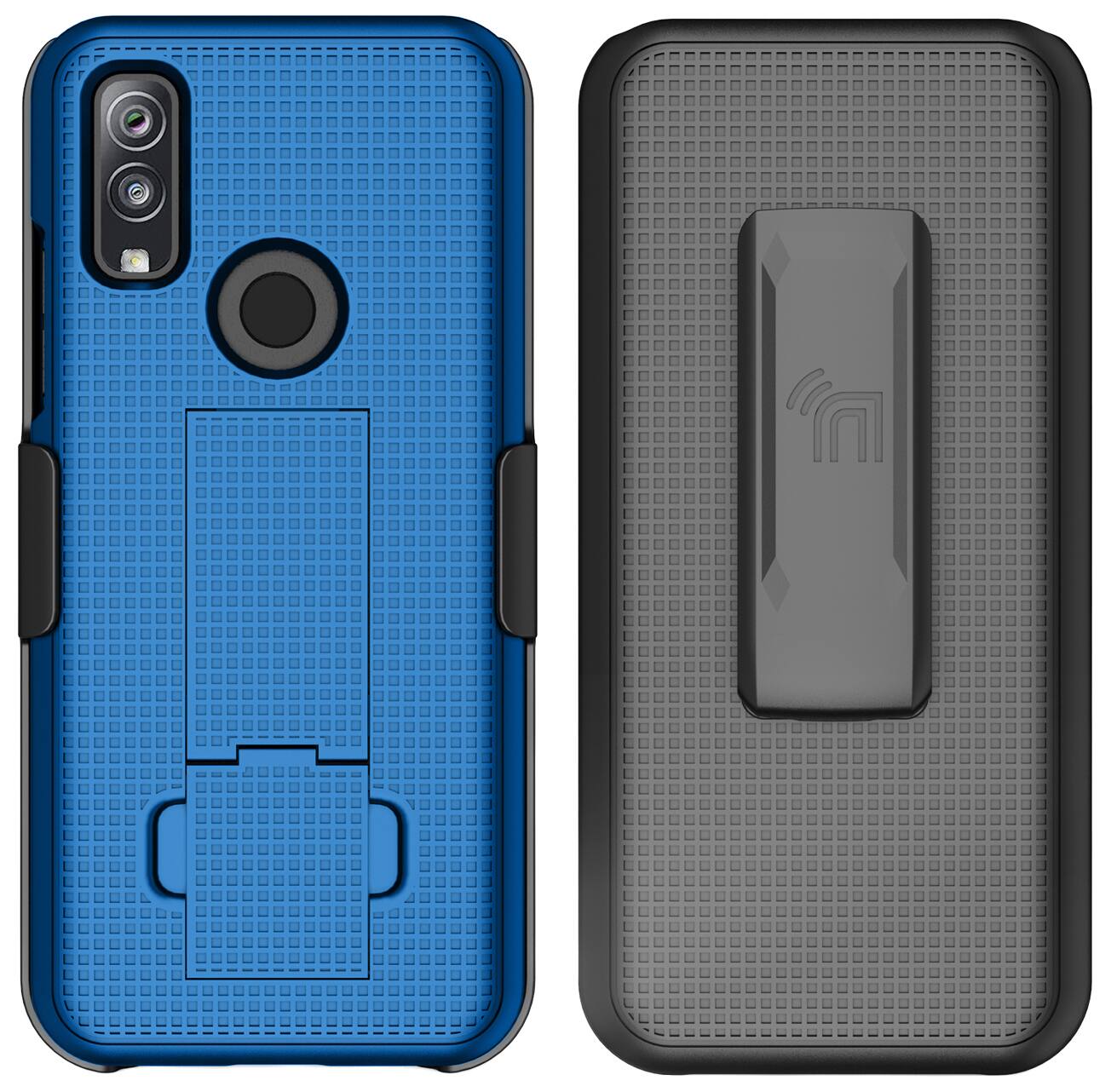 Alt View 8. Nakedcellphone - Case with Stand and Belt Clip Holster for Kyocera DuraSport 5G Phone - Blue.
