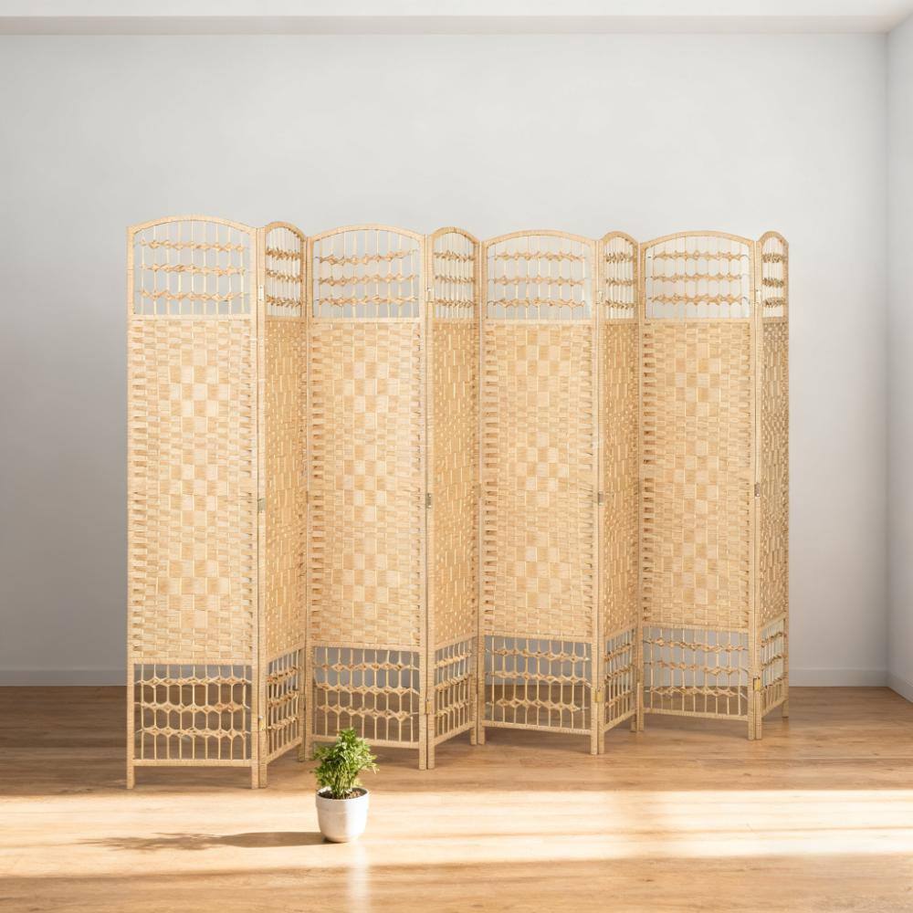 Alt View 3. COWLOWN - 8 Panel Folding Room Divider Privacy Screen Freestanding for Home Office Natural - Natural.