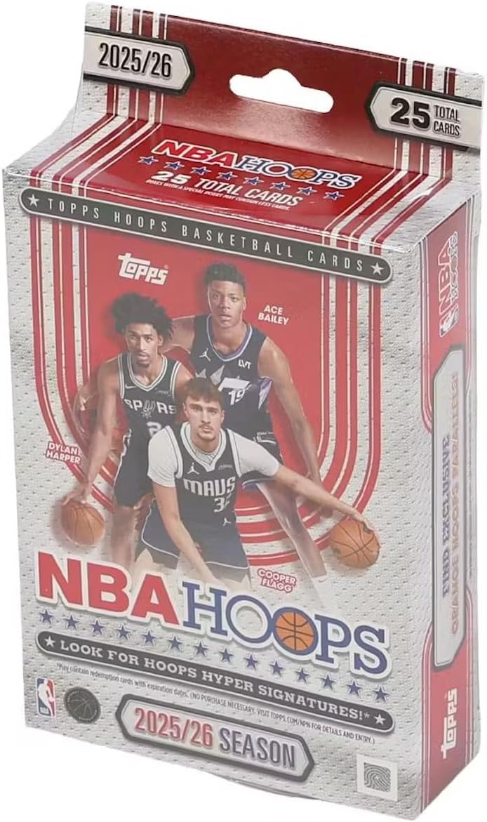 2025/26 25 TOTAL CARDS NBA HOOPS 25 A TOTAL PS CARDS TOPPS HOOPS BASKETBALL tPpS CARDS BAILEY ACE INBA LVT p 19 RE HARPER DYLAN P PARALLELS MADS ECEUSIVE 3 CEOOI NBA COOPER FLAGG FIND GRANGE LOOK BAHOOPS HO PS FOR hay HOOPS redemption HYPER expiration dats (NO PURCHASE SIGNATURES! NECESSARY VISIT TOPPS.COM TOPPS.COM 2025/26 SEASON 1P% FOR DETAILS AND ENTRY