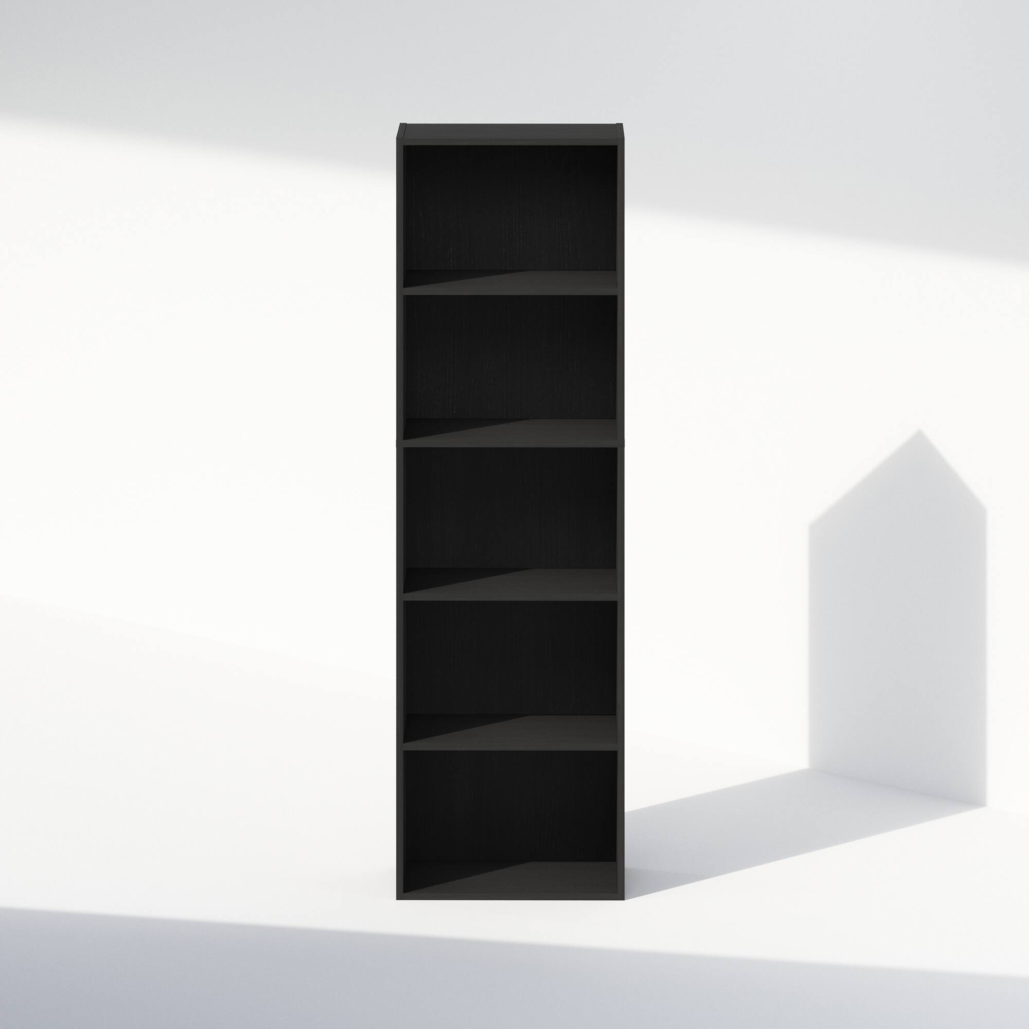 Alt View 2. Furinno - Reed 5-Tier Open Shelf Multipurpose Closet & Clothing Storage, Storage Organizer - Blackwood.