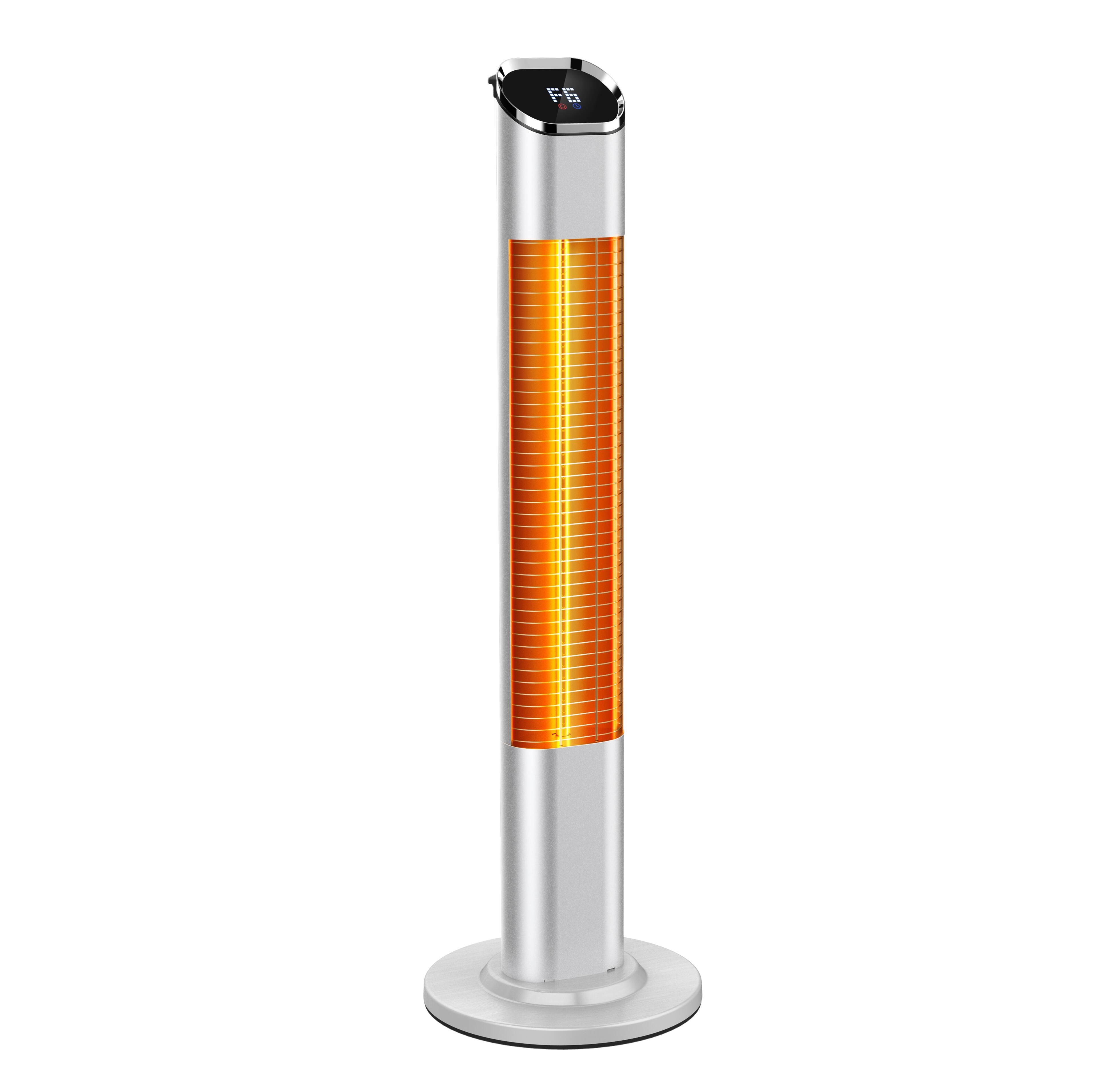 Front. Chery Life - 1500W Infrared Patio Electric Heater with 3s Instant Warm 9 Level Temperature with Gold Tube for Garage Backyard.