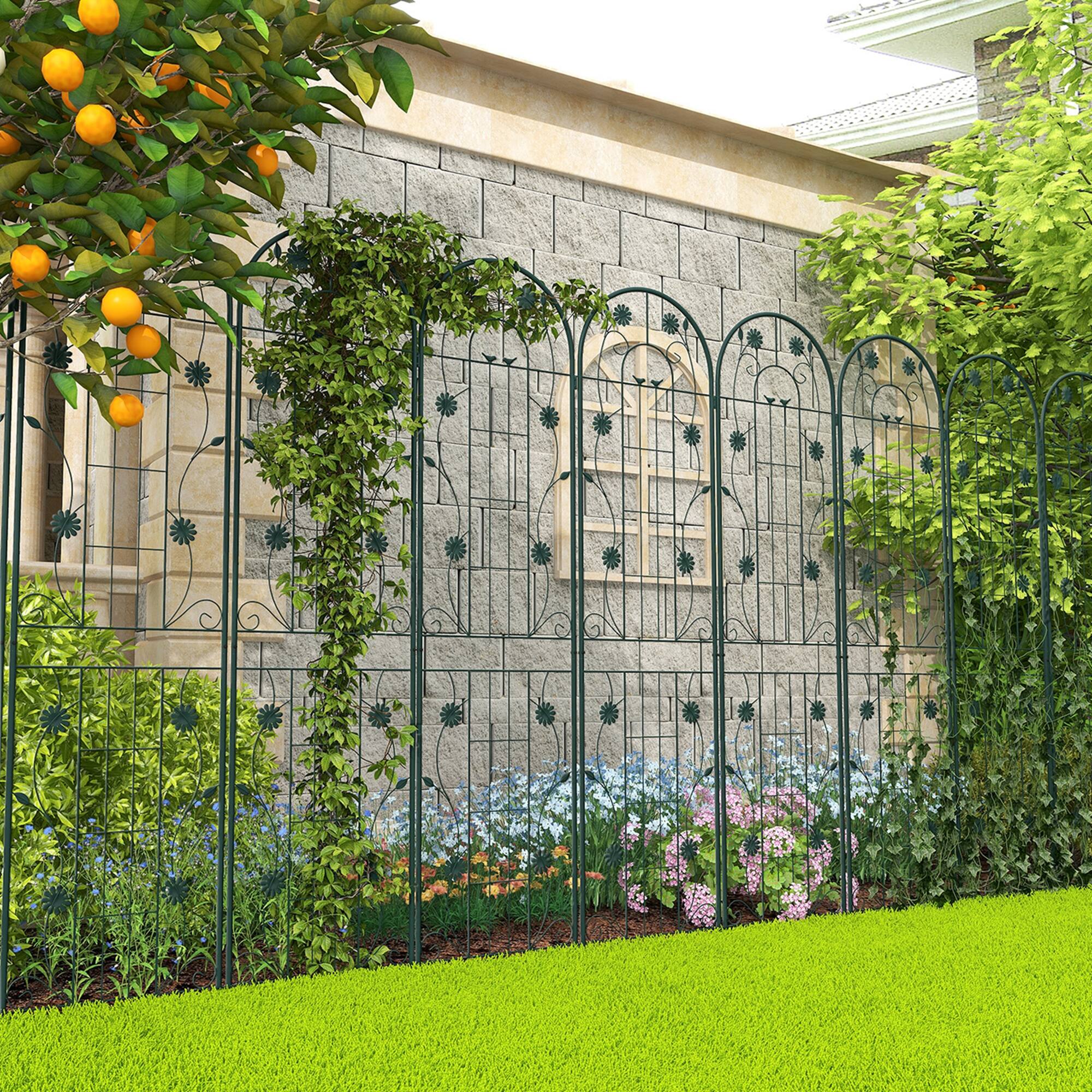 Alt View 4. Costway - Costway 2 Pack Rustproof Metal Garden Trellis 71" x 20" Wire Lattice Panel for Patio - Green.