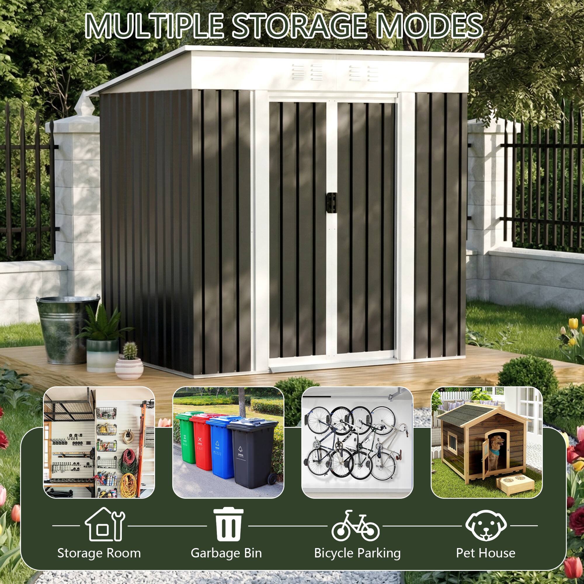 MULTIPLE STORAGE MODES

- Storage Room
- Garbage Bin
- Bicycle Parking
- Pet House