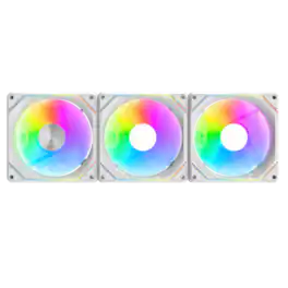 darkFlash - 120mm Magnetic ARGB PWM Case Reverse Fans, 3-Pack - White