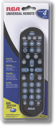  Audiovox - 4-Device Universal Remote - Black