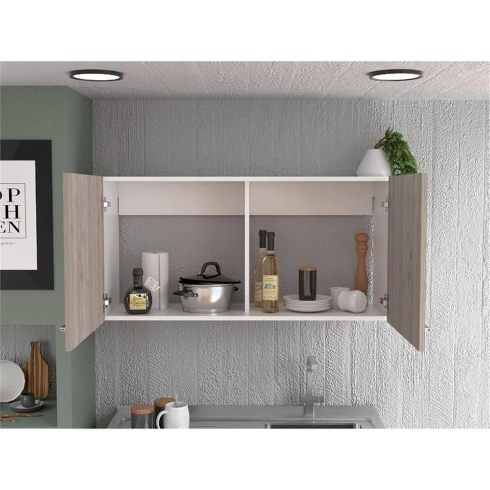 Alt View 6. Acme Furniture - Napoles Wall Cabinet - Engineered Wood - White - Light Grey.